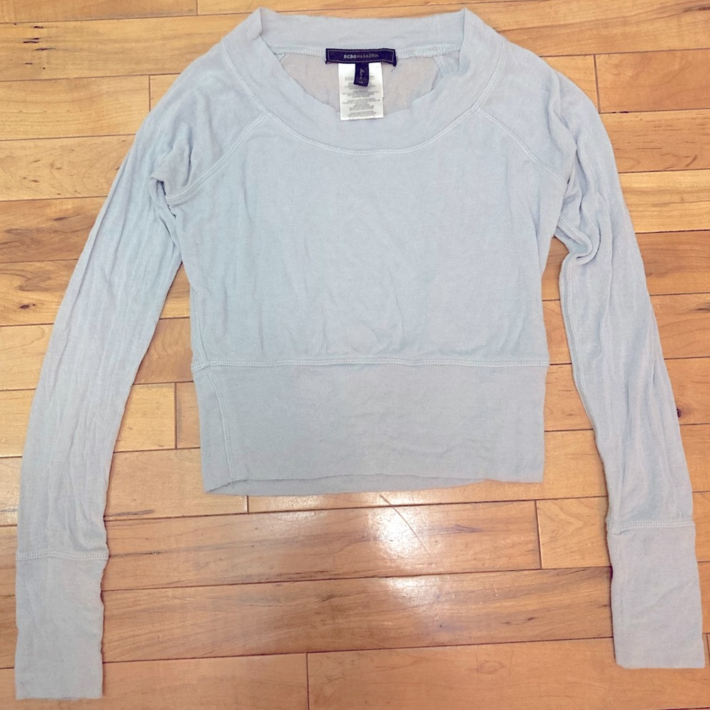 BCBGMaxAzria Light Blue Long-Sleeve Pullover Sweater